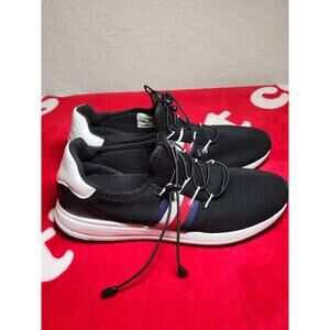 Tommy Hilfiger Men’s Athletic Sneakers Black Knit Shoes Size 9.5M Red White Blue